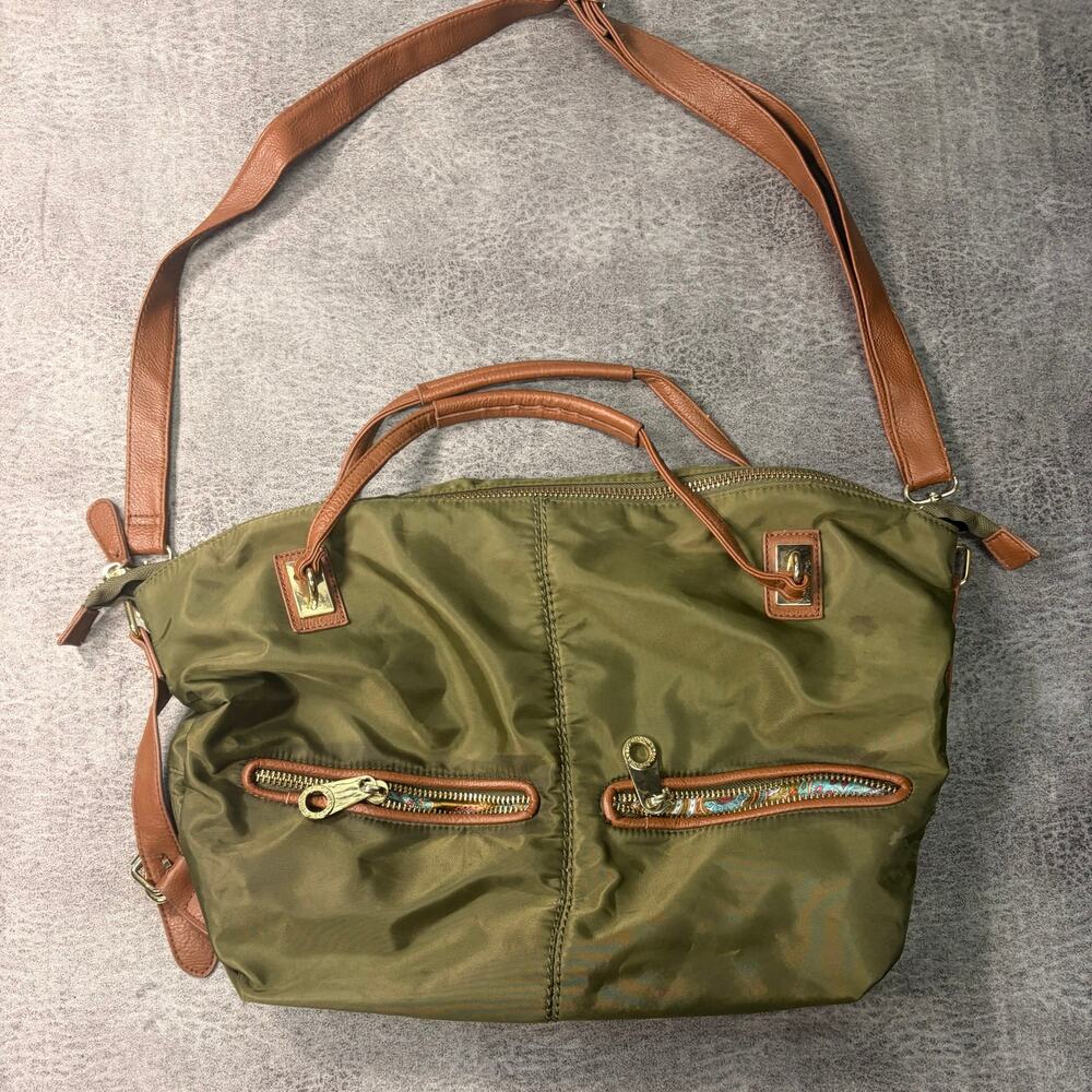 Olive Green Big Buddha Nylon Shoulder Bag